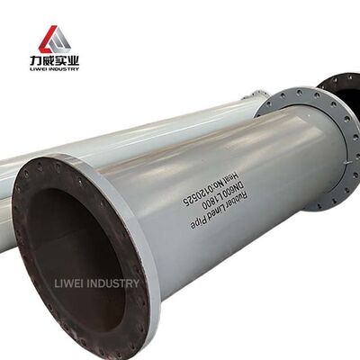 Heavy Duty Abrasion Resistant Rubber Lined Steel Pipe for Mining Slurry Large Diameter Flanged Connection