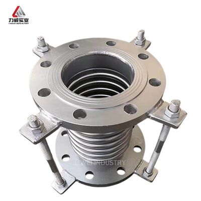 DN200 PN16 ফ্ল্যাঞ্জযুক্ত ধাতব রিপল কমপেনসেটর Ansi B16.5 লিমিট রড ডিজাইন ইস্পাত পাইপলাইন জন্য হাইড্রোস্ট্যাটিক পরীক্ষিত